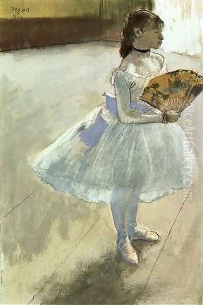 Dancer with a Fan Oil Painting by Edgar Degas