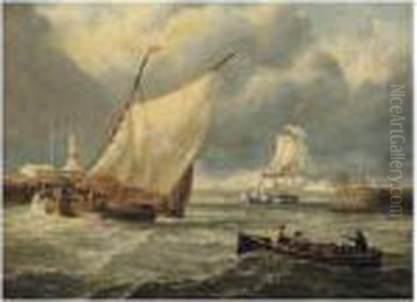 Coming Into Harbour Oil Painting by John Watson Mclea