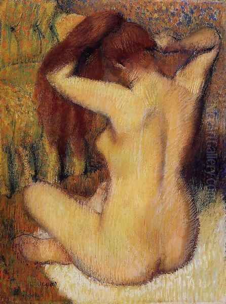 Woman Combing Her Hair II Oil Painting by Edgar Degas