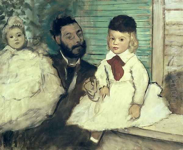 Comte Le Pic and his Sons Oil Painting by Edgar Degas