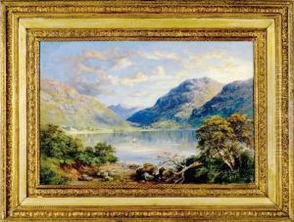 Scene At The Head Of Loch Earn Morning Effect Oil Painting by Kenneth Macleay