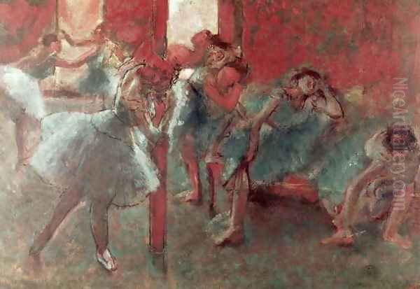 Dancers at Rehearsal, 1895-98 Oil Painting by Edgar Degas