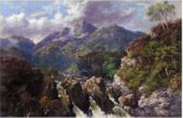 The Waterfall Oil Painting by Kenneth Macleay