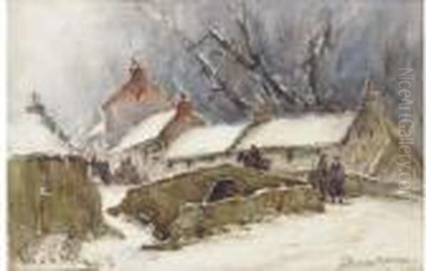 Winter At The Hillfoots, Menstrie Oil Painting by James MacMaster