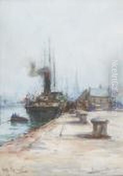 Ayr Harbour Oil Painting by James MacMaster