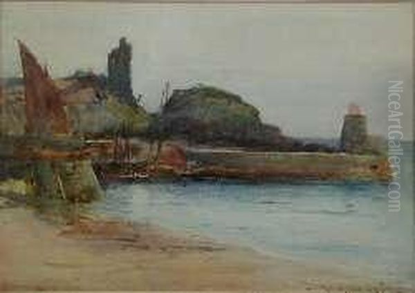 The Harbour, Dunure Oil Painting by James MacMaster