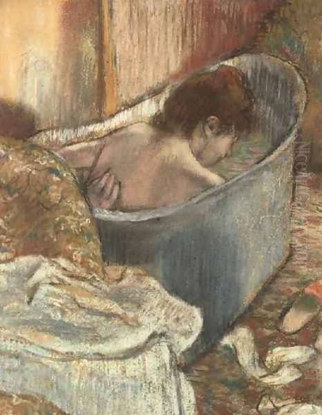 The Bath Oil Painting by Edgar Degas