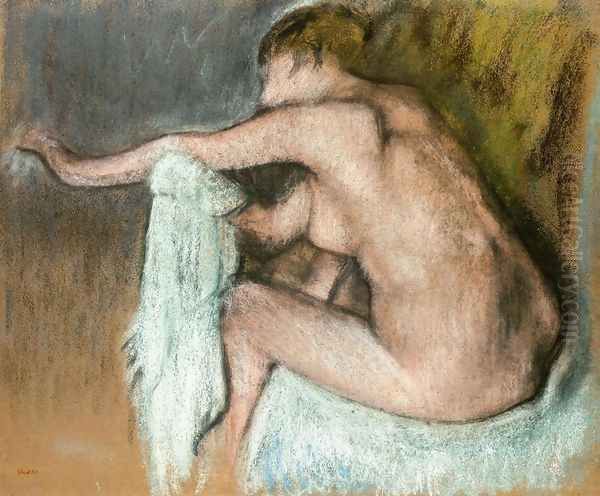 Woman Drying Her Arms Oil Painting by Edgar Degas