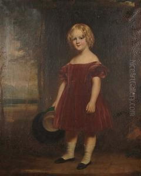 Portrait, Full Length, Of A Young Boy Oil Painting by Daniel Macnee