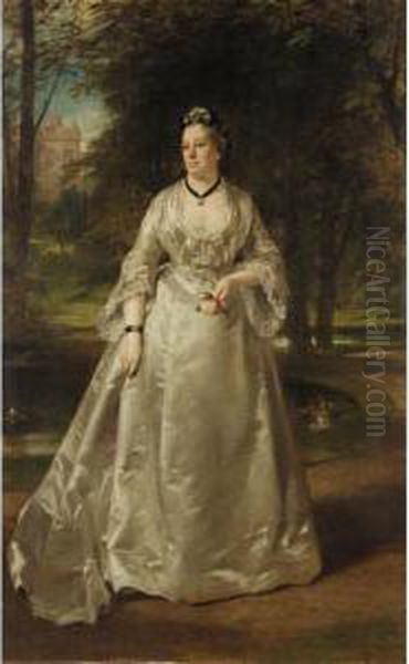 Portrait Of Lady Watts Oil Painting by Daniel Macnee