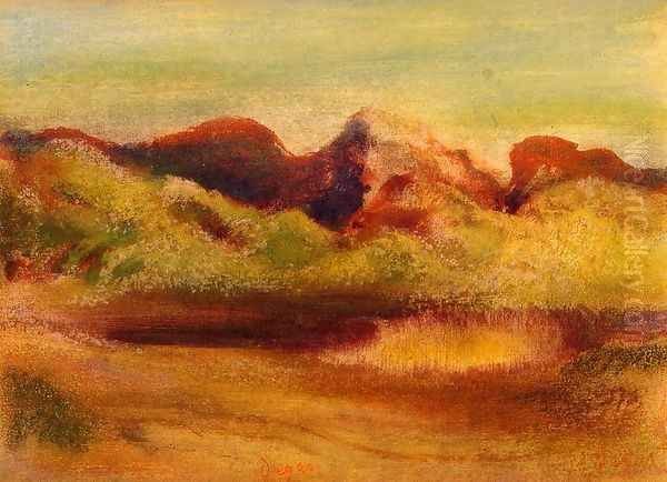 Lake and Mountains Oil Painting by Edgar Degas