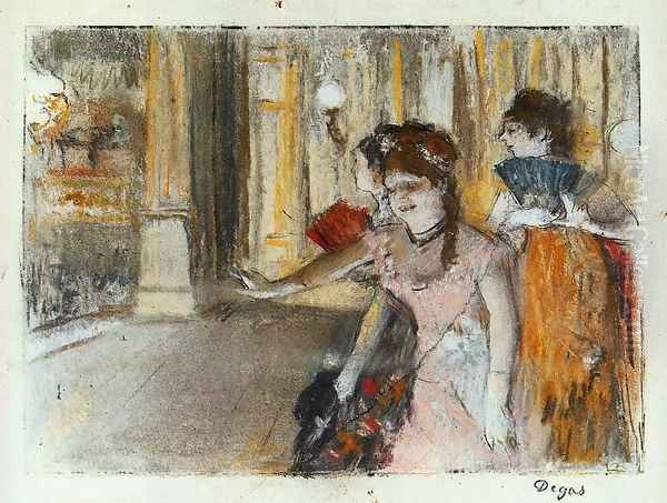 Singers on Stage Oil Painting by Edgar Degas