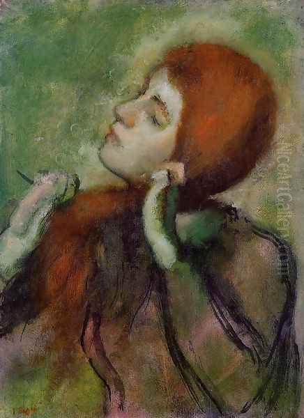 Woman Combing Her Hair III Oil Painting by Edgar Degas