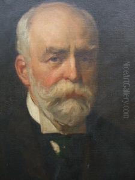 Head And Shoulder Portrait Of A Bearded Gentleman Signed Oil Painting by Rose Mead