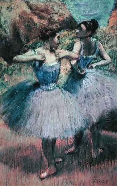 Dancers in Violet Oil Painting by Edgar Degas