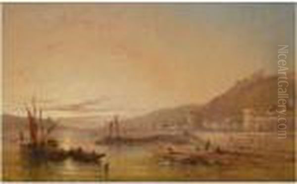 On The Rhine Oil Painting by James Edwin Meadows