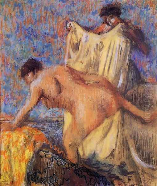 Door from the bath tub Oil Painting by Edgar Degas