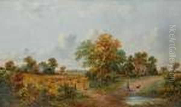 Harvest Time Oil Painting by James Edwin Meadows