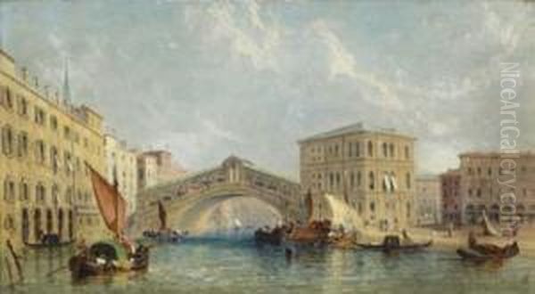 The Rialto Bridge Oil Painting by James Edwin Meadows