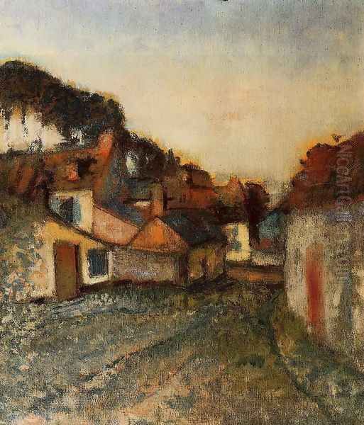 Village Street Oil Painting by Edgar Degas