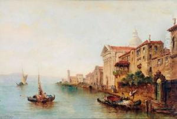 Kanal In Venedig Oil Painting by William Meadows