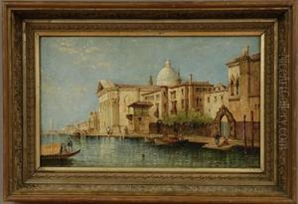 Venetian Canal Scene Oil Painting by William Meadows