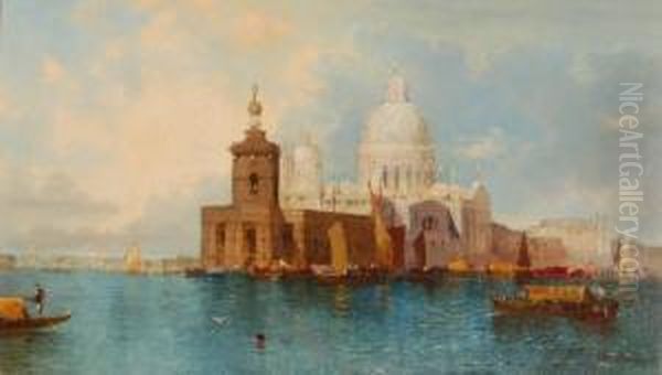 View Of The Customs House And Grand Canal Oil Painting by William Meadows