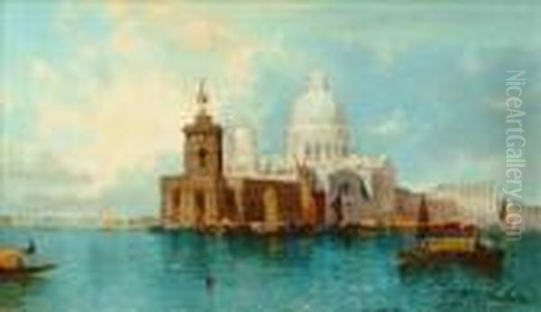 View Ofsanta Maria Della Salute,
 Veniceoil On Canvassigned And Dated 1907lower Right30cm X 50cm Oil Painting by William Meadows