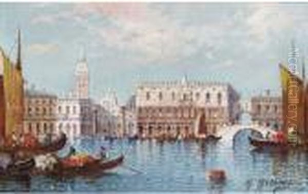 The Doge's Palace From The Bacino Oil Painting by William Meadows