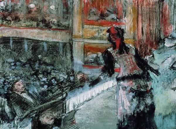 Theatre scene Oil Painting by Edgar Degas