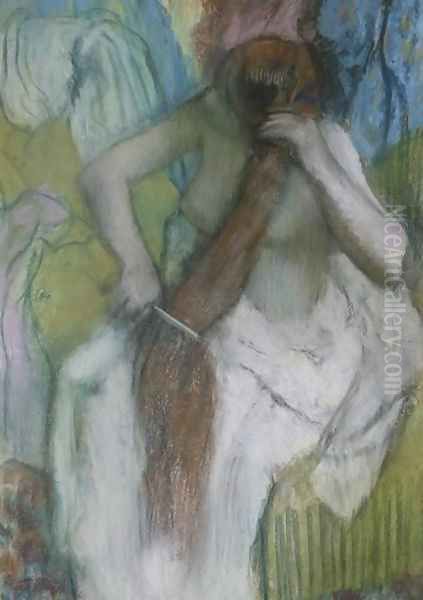 Woman Combing her Hair, 1887-90 Oil Painting by Edgar Degas