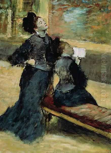 Visit to a Museum, c.1879-80 Oil Painting by Edgar Degas