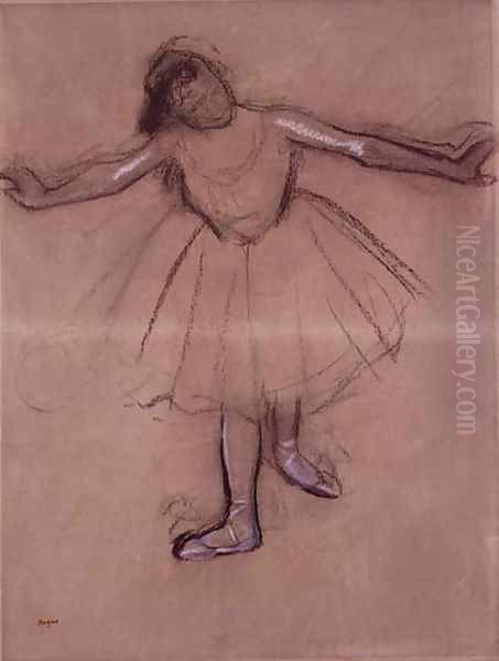 Front-view of Dancer, c.1877 Oil Painting by Edgar Degas