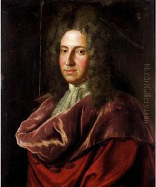 Portrait Of A Member Of The Elphinstone Family Oil Painting by Sir John Baptist de Medina