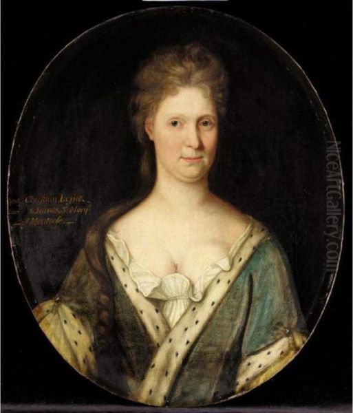 Portrait Of Christian Leslie, Wife Of James, 3rd Marquis Of Montrose Oil Painting by Sir John Baptist de Medina