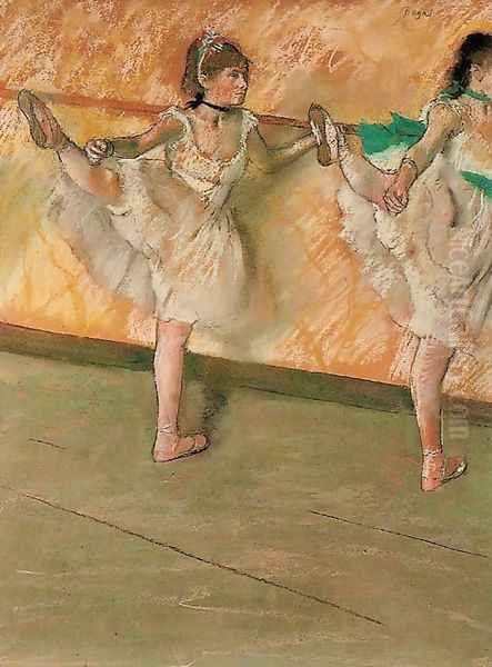 Dancers at the bar Oil Painting by Edgar Degas