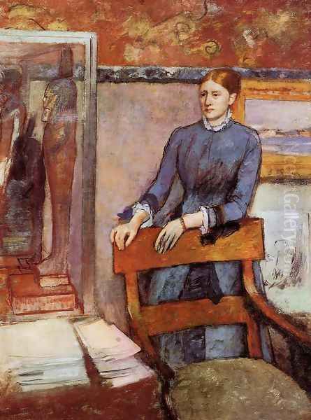 Helene Rouart in her Father's Study, c.1886 Oil Painting by Edgar Degas