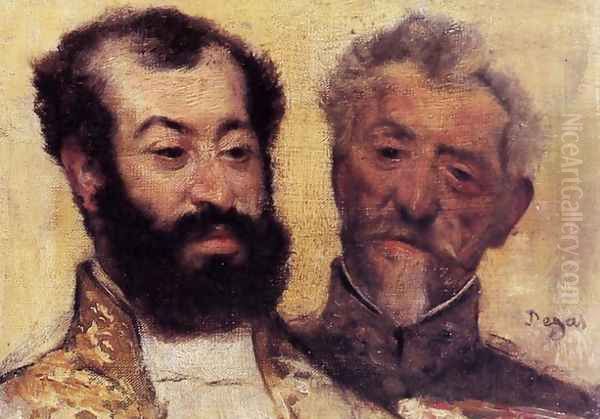 General Mellinet and Chief Rabbi Astruc Oil Painting by Edgar Degas