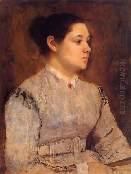 Portrait of a Young Woman Oil Painting by Edgar Degas