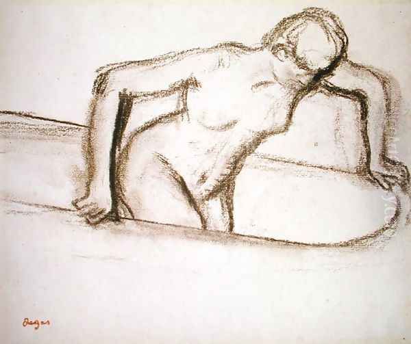 Woman in Tub Oil Painting by Edgar Degas