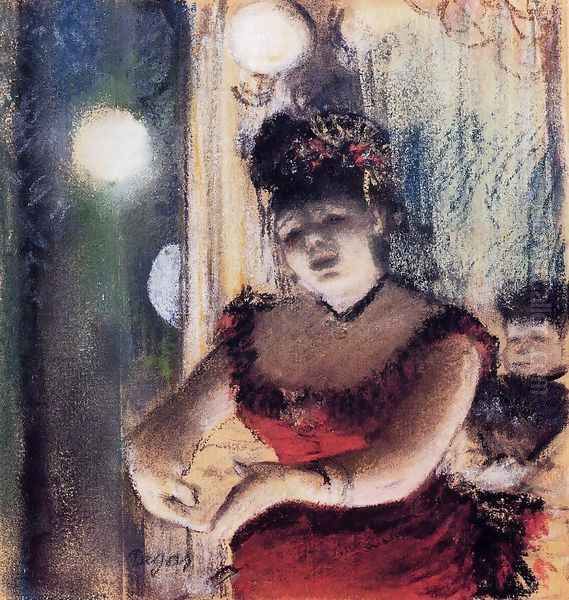 Singer in a Cafe-Concert Oil Painting by Edgar Degas