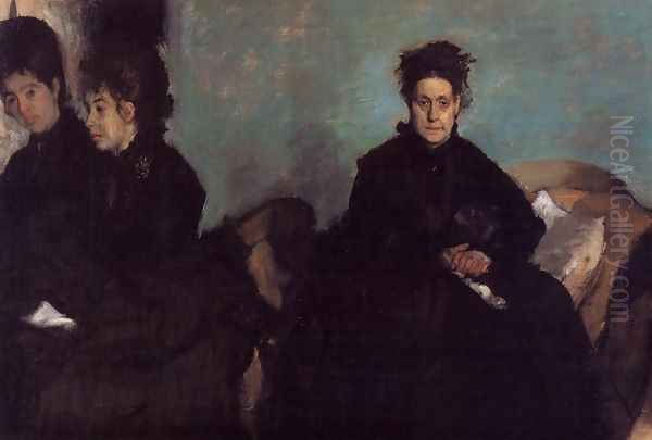 The Duchess de Montejasi and her daughters Elena and Camilla, 1876 Oil Painting by Edgar Degas