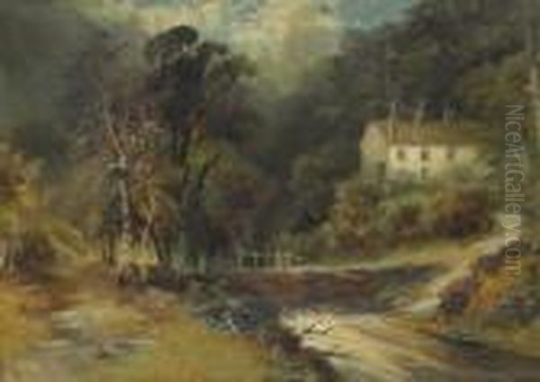 Forge Valley Cottages Oil Painting by Walter Meegan