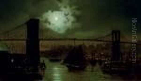 The Brooklyn Bridge Oil Painting by Walter Meegan