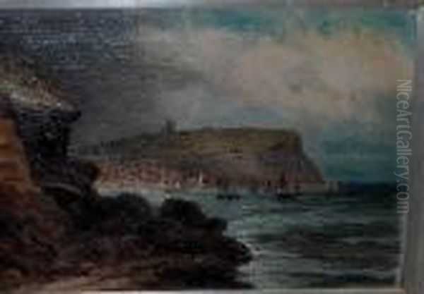 A View Of Scarborough From A Bay Oil Painting by Walter Meegan