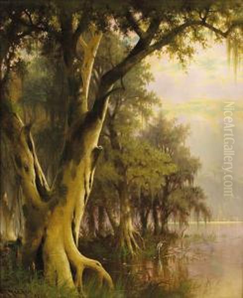 Florida Lowlands Oil Painting by Joseph Rusling Meeker