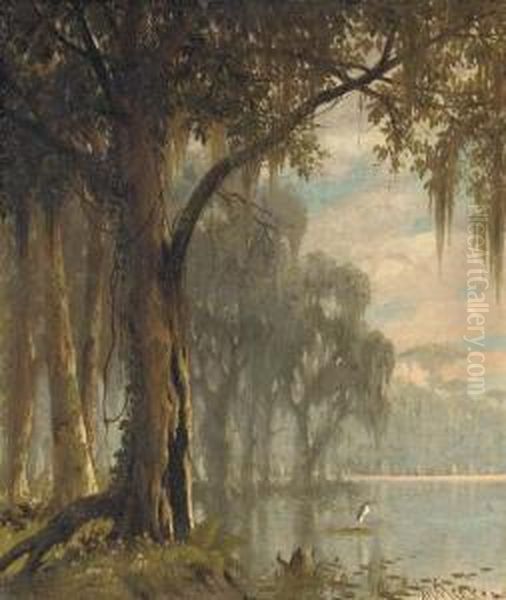 On The Bayou Oil Painting by Joseph Rusling Meeker