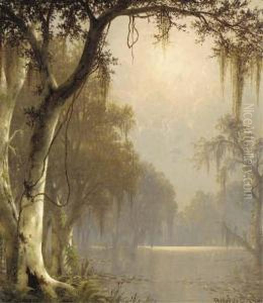 Sunlight On The Bayou Oil Painting by Joseph Rusling Meeker