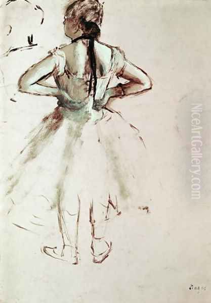 Dancer viewed from the back Oil Painting by Edgar Degas