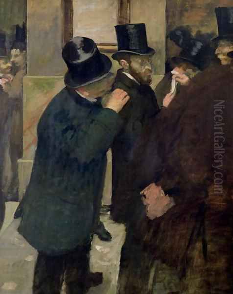 At the Stock Exchange, c.1878-79 Oil Painting by Edgar Degas